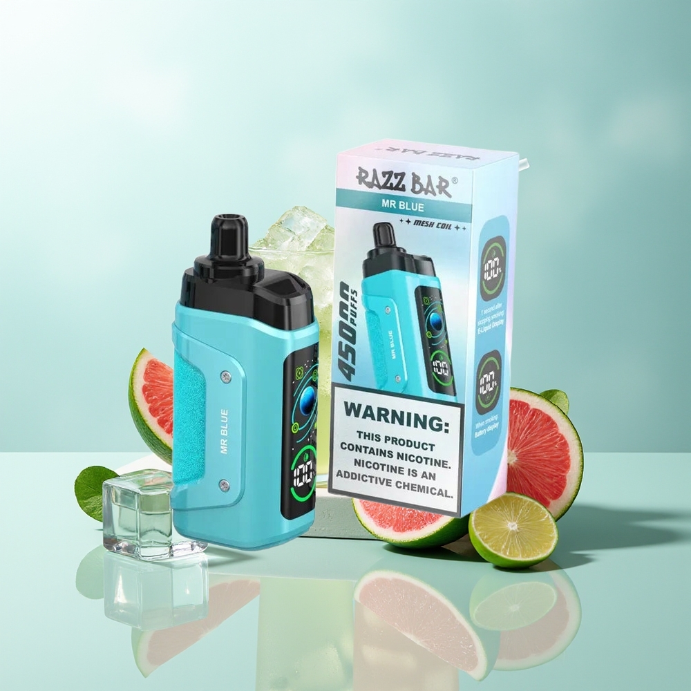Razz Bar 45000 Züge Einweg-Vape Herr Blau Mesh Typ-C Luftstrom