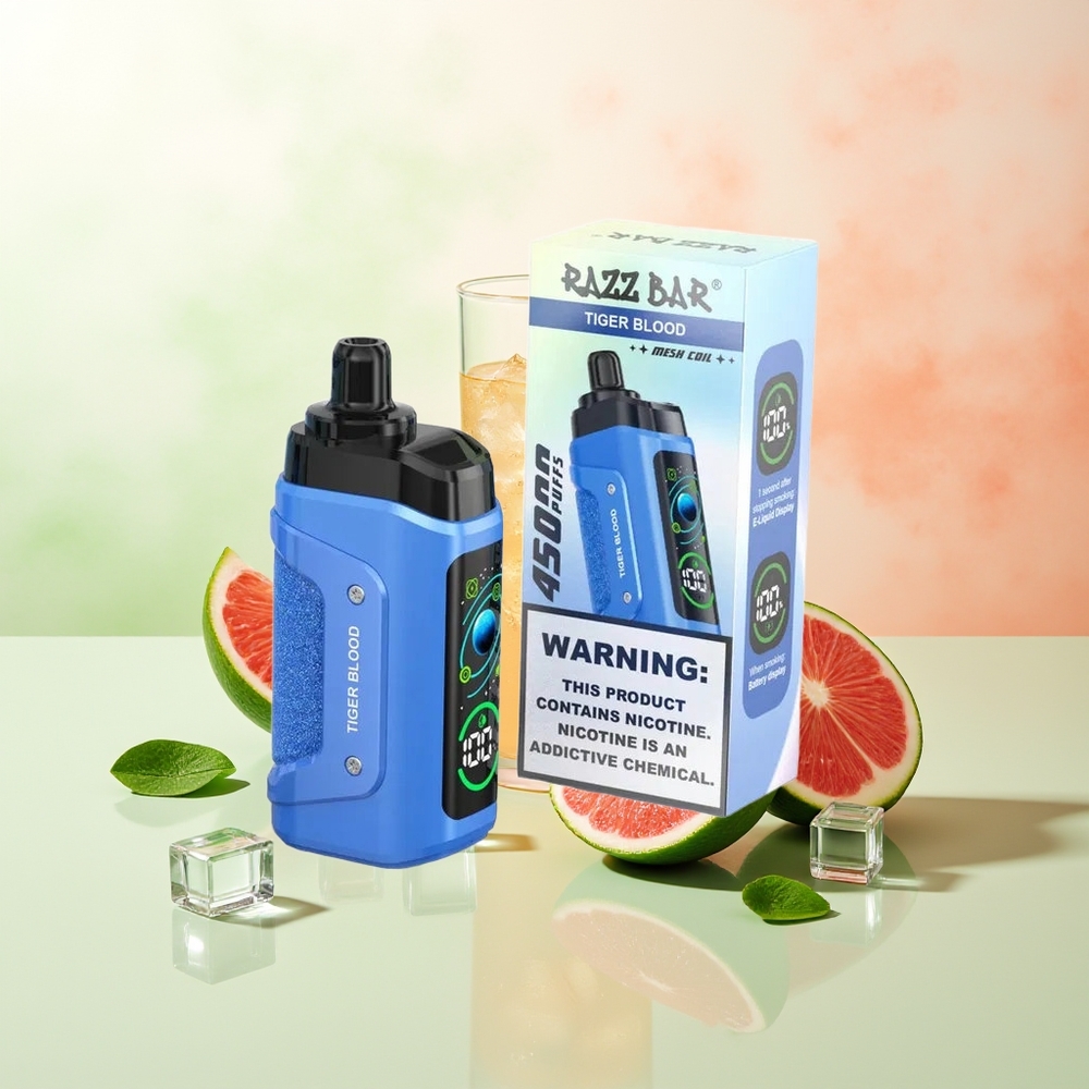 Razz Bar 45000 Züge Einweg-Vape Tigerblut Mesh Luftstrom Typ-C