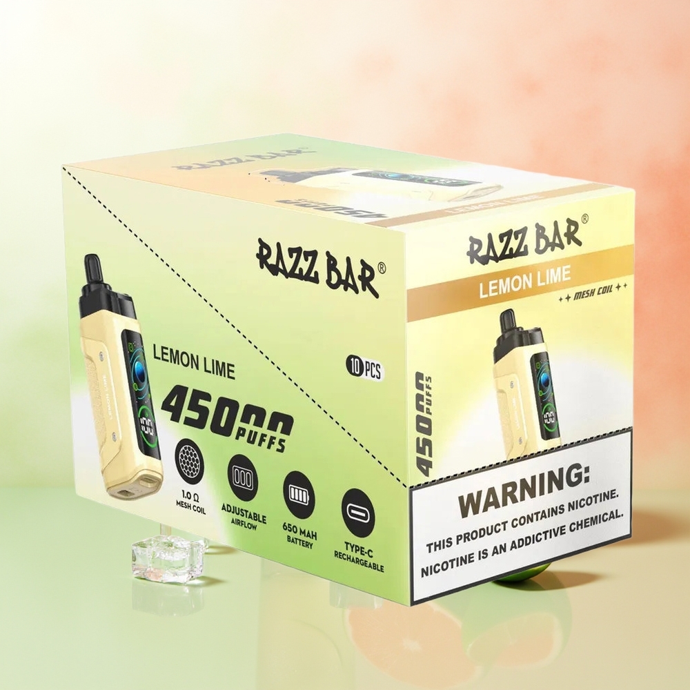 Razz Bar 45000 Züge Limetten-Zitrone Mesh Coil Typ-C Aufladbar