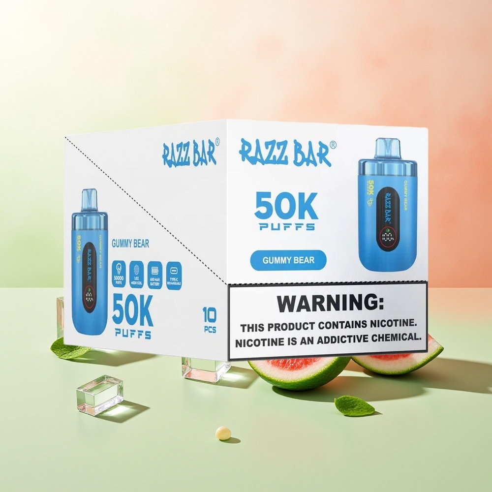 Razz Bar 50K Puffs Gummibärchen 1.0 Ohm Mesh 650mAh Typ-C 2%