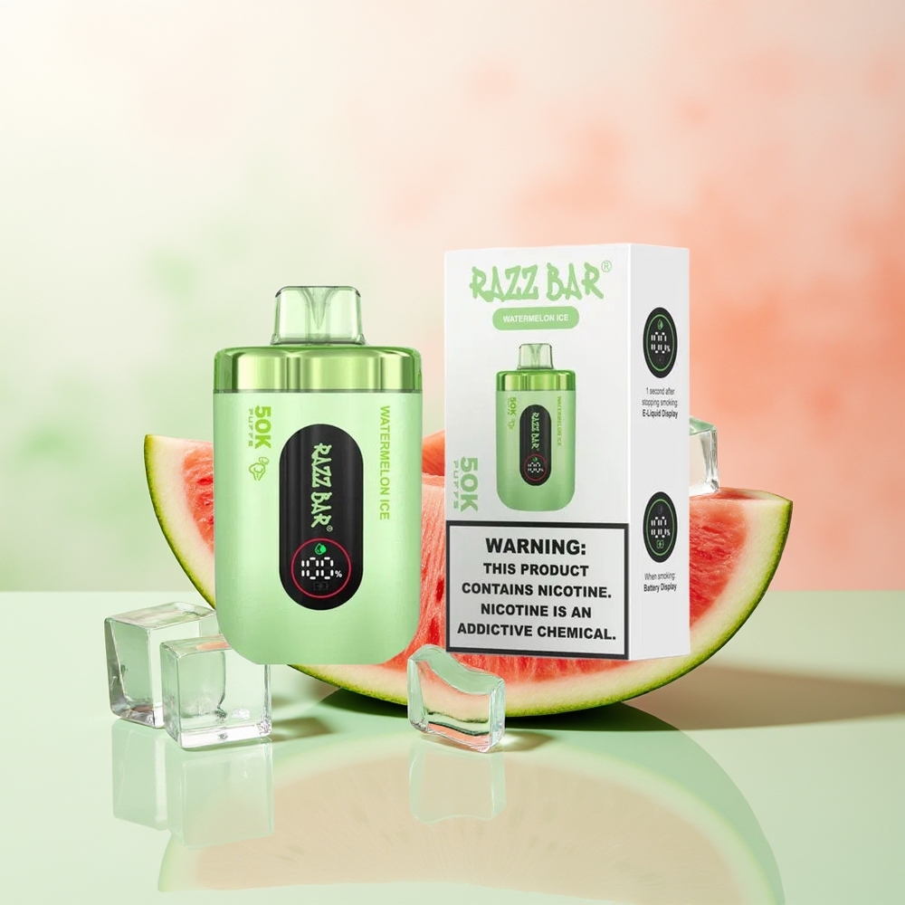 Razz Bar 50K Züge Wegwerf-Vape Wassermelone Eis Typ-C Wiederaufladbar 2% Nikotin