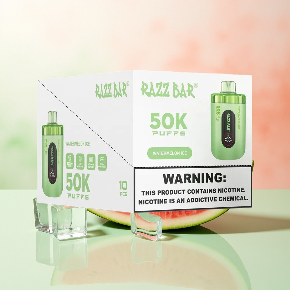 Razz Bar 50K Züge Wegwerf-Vape Wassermelone Eis Typ-C Wiederaufladbar 2% Nikotin
