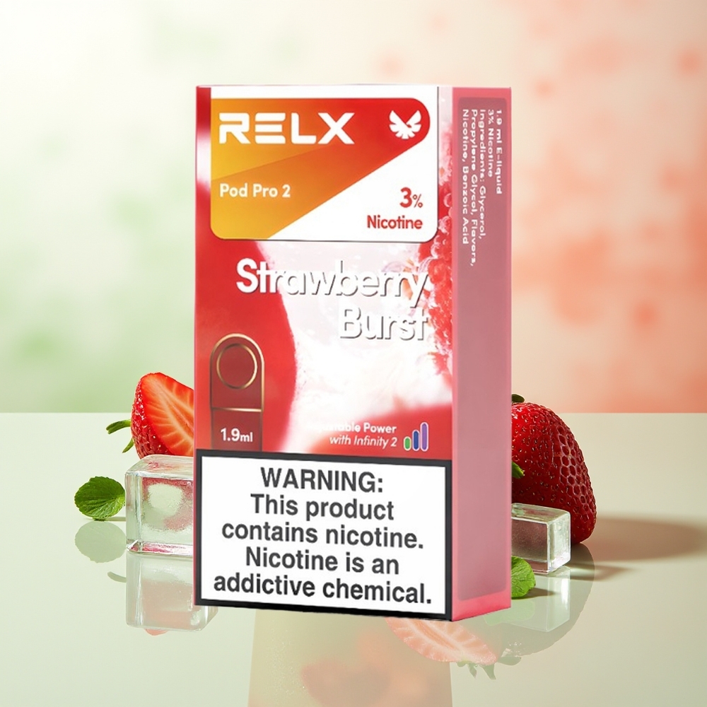 RELX Pod Pro 2 600 Züge Erdbeer-Explosion 1,9ml 3-Stufen-Spannung