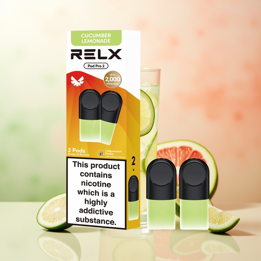 RELX Pod Pro 2 600 Züge Getränk-Gurkenlimonade 1,9ml 3 Spannungsmodi