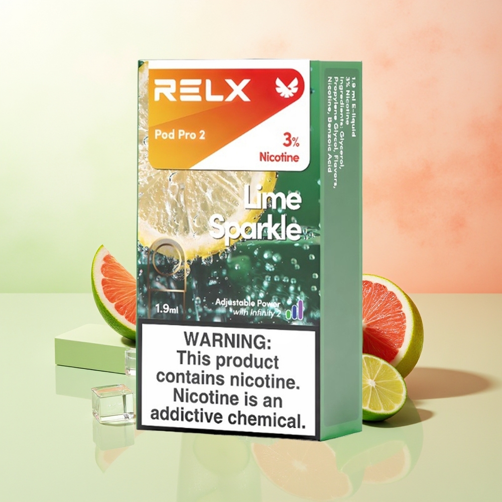 RELX Pod Pro 2 600 Züge Limetten Glitzern 1,9ml 3 Modi