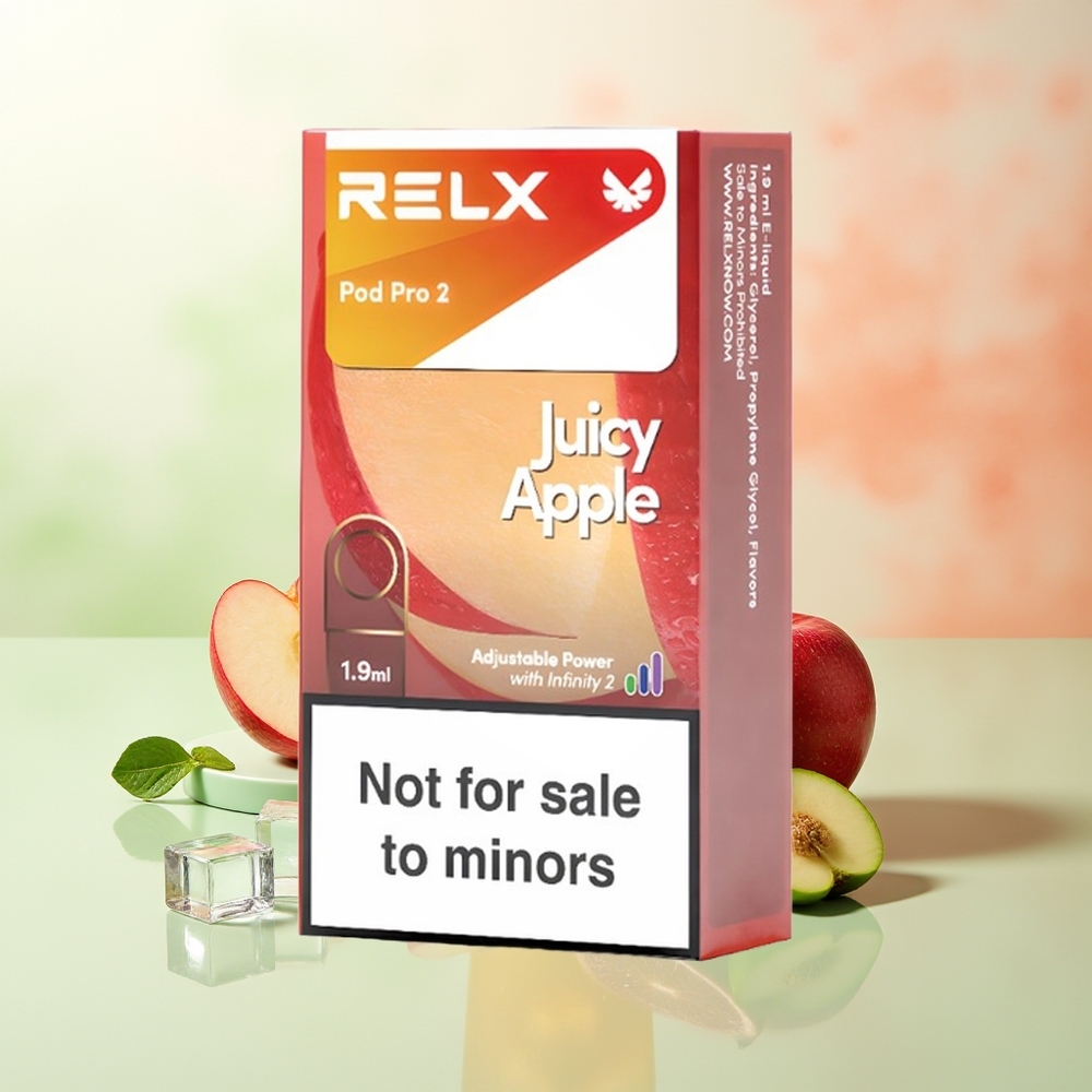 RELX Pod Pro 2 600 Züge Saftiger Apfel 1,9ml 3 Spannungsmodi